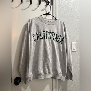 Reflex Gray Crewneck Sweater with California Print